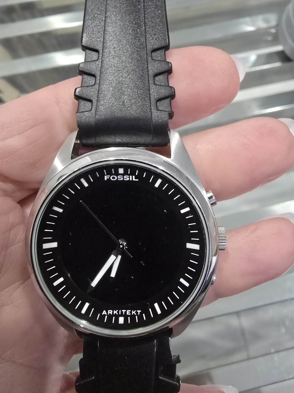 Fossil Arkitekt Black Silicone Strap Watch